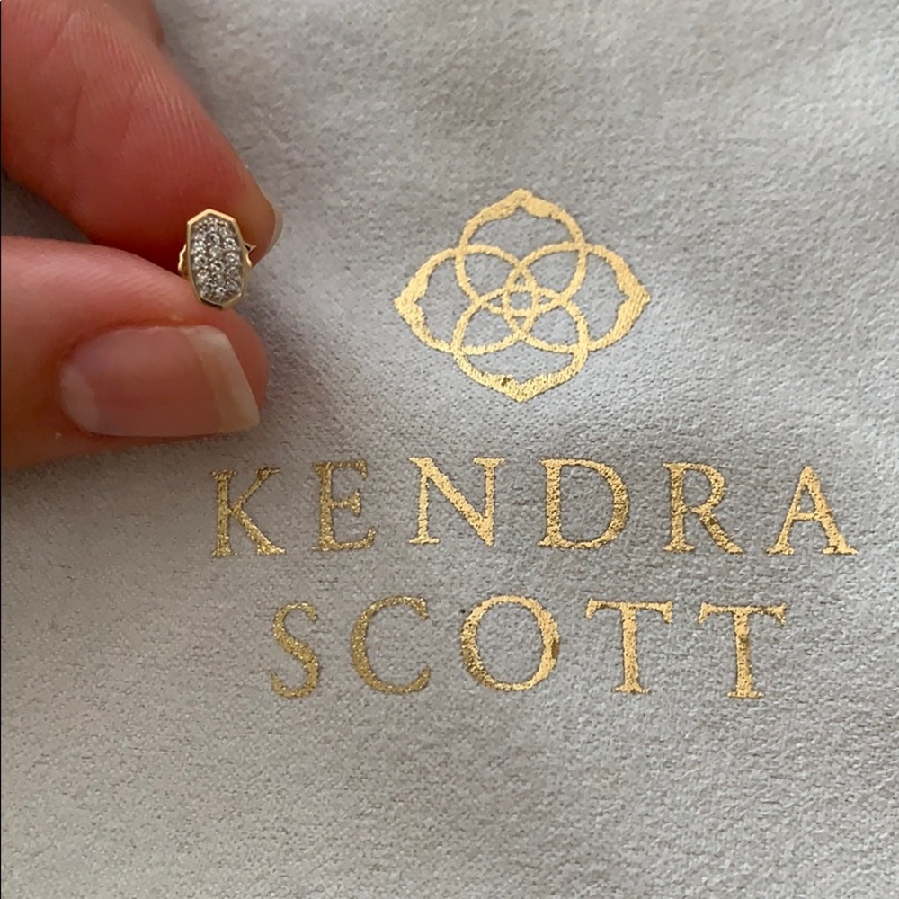 Kendra Scott 14k gold/diamond earring